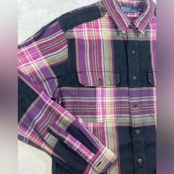 New Without Tags Polo Ralph Lauren Size Large Western Aztec Pearl Snap Shirt - Picture 5 of 13